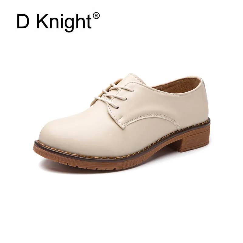

New Arrival Ladies Casual Lace Up Flat Shoes Vintage Genuine Leather Round Toe Leisure Flats For Women Comfortable Women Oxfords