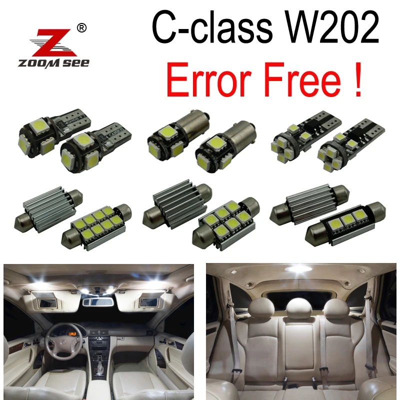 

Комплект светодиодных ламп для салона Mercedes Benz C class W202 C220 C230 C280 C36 AMG (1993-1999), 11 шт.