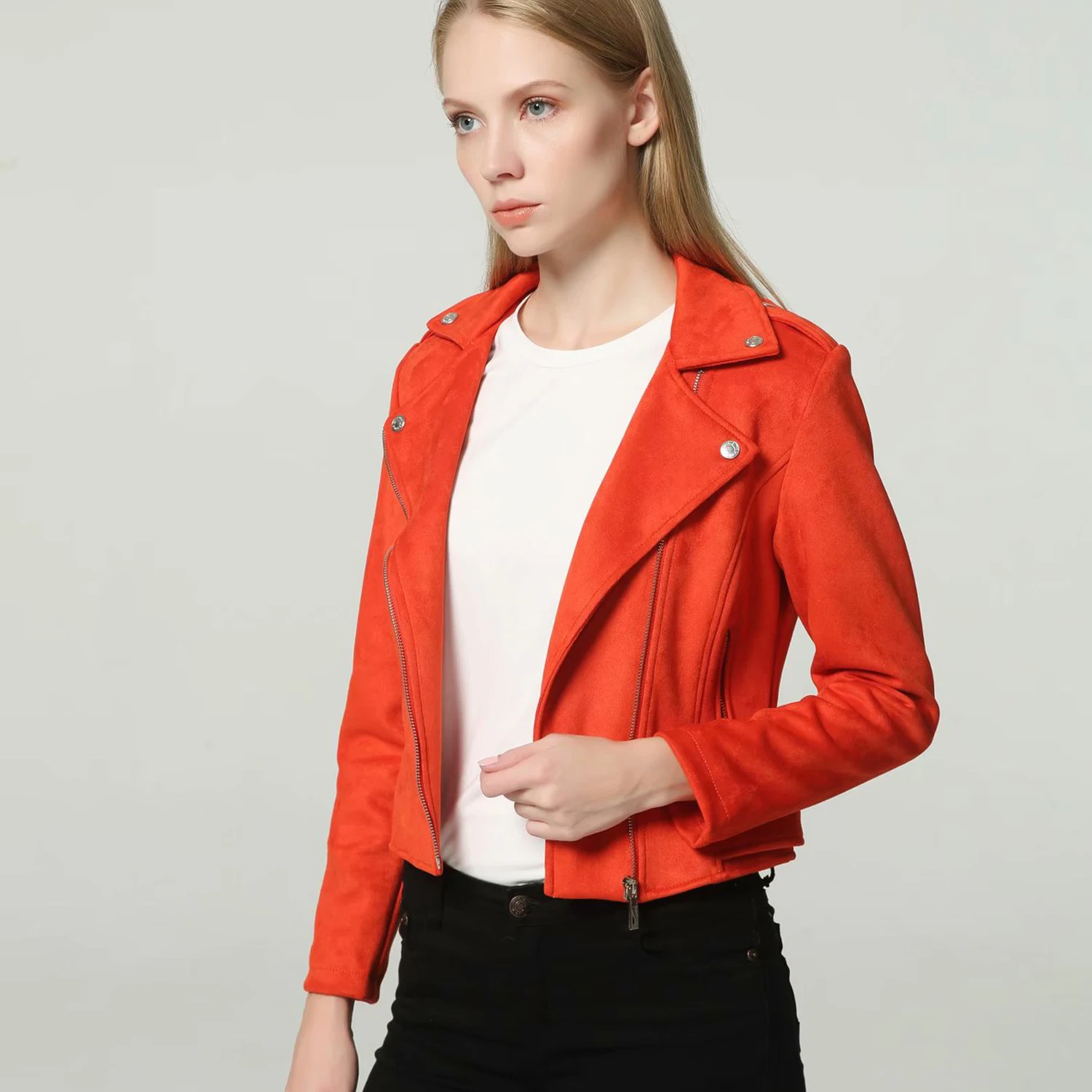 Modecrash, зимняя мотоциклетная куртка из искусственной замши, женская модная байкерская куртка-бомбер, верхняя одежда, женские пальто, женская одежда