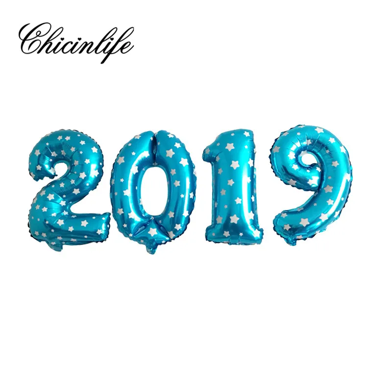 Chicinlife 4 шт. розовое золото 16 дюймов номер &quot2019&quot фольга баннер из воздушных шаров