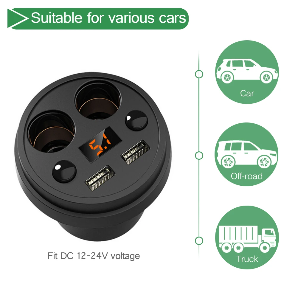 Автомобильное зарядное устройство Onever с двумя USB портами 3 1 А|adaptor socket|adaptor usbadaptor
