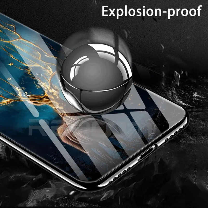 Стекло чехол для huawei Honor 9 Lite силиконовый Кокс принципиально Роскошные животных p20