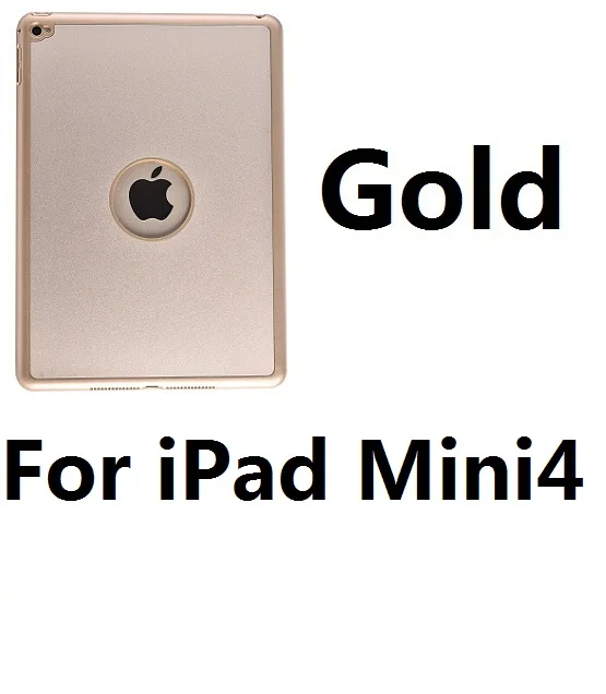 For Mini 4 Gold Алюминиевый сплав, 7 цветов, светодиодный чехол-клавиатура с подсветкой Bluetooth, чехол для iPad Mini 1234 Air 1 2 iPad 9,7 Pro 9,7 Pro 10 - Цвет: For Mini 4 Gold