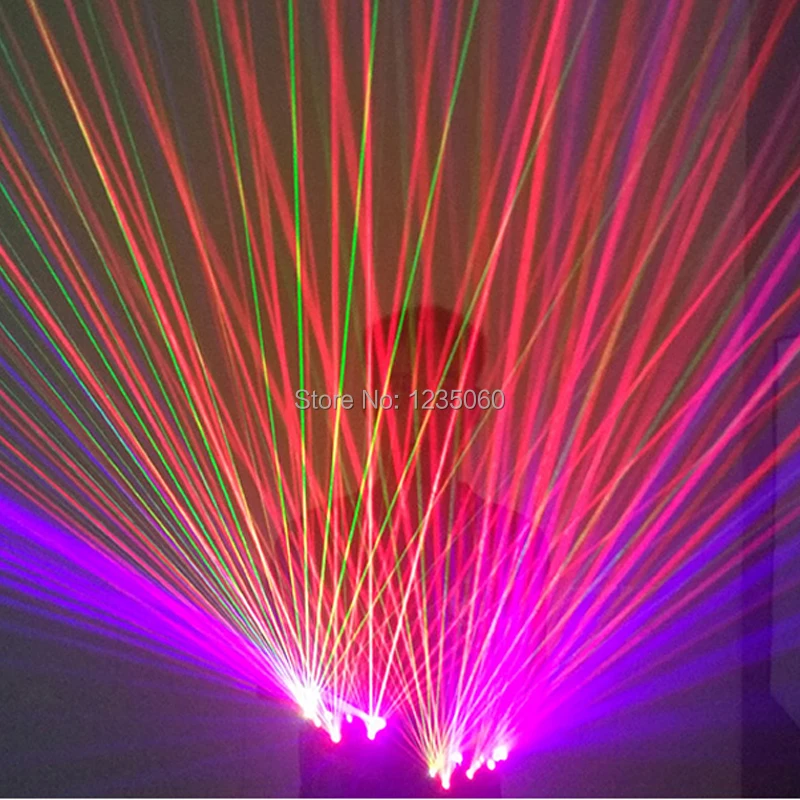 2 в 1 многолинейные лазерные перчатки RGB с зелеными красными синими для