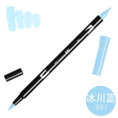 491 1 шт. TOMBOW AB-T Япония 96 цветов две головки художественная кисть ручка маркер Профессиональный водный маркер ручка живопись школьные принадлежности - Цвет: 491