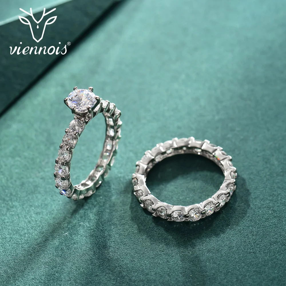 Viennois Двойные кольца для Для женщин Обручение серебро Цвет с австрийской AAA