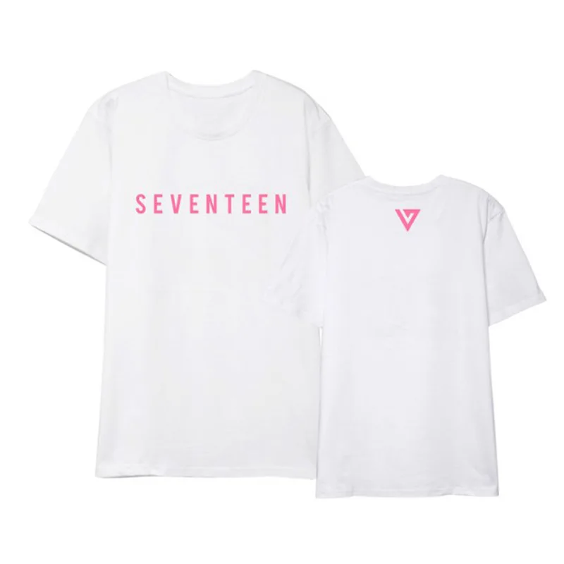 White Kpop SEVENTEEN DIAMOND EDGE альбом рубашки хип-хоп Повседневная Свободная одежда футболка Топы с короткими рукавами футболки DX514 - Цвет: White
