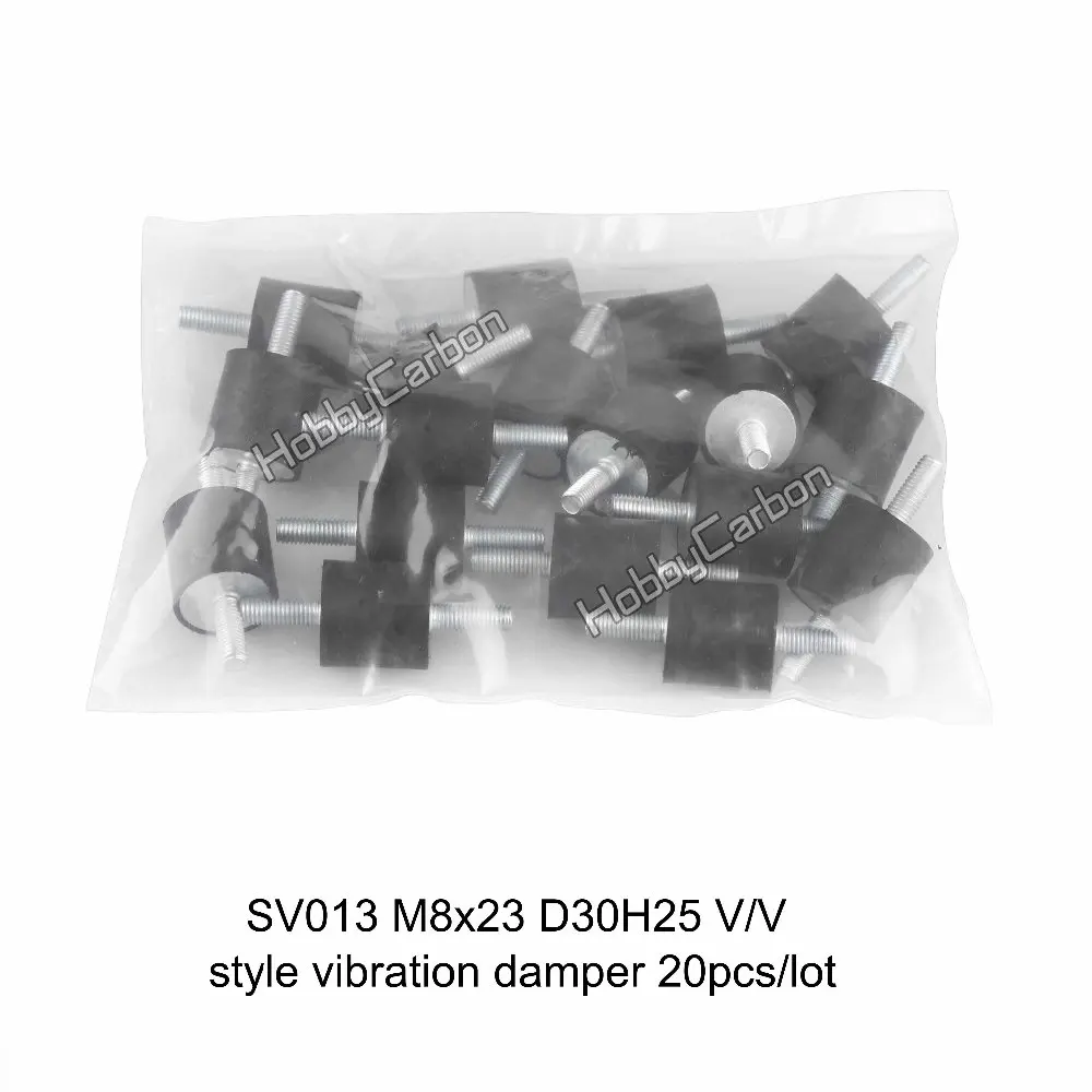 Хит продаж 20 шт./лот M8x23 D30H25 V/V-образный резиновый Вибрационный демпфер HOBBY CARBON SV013