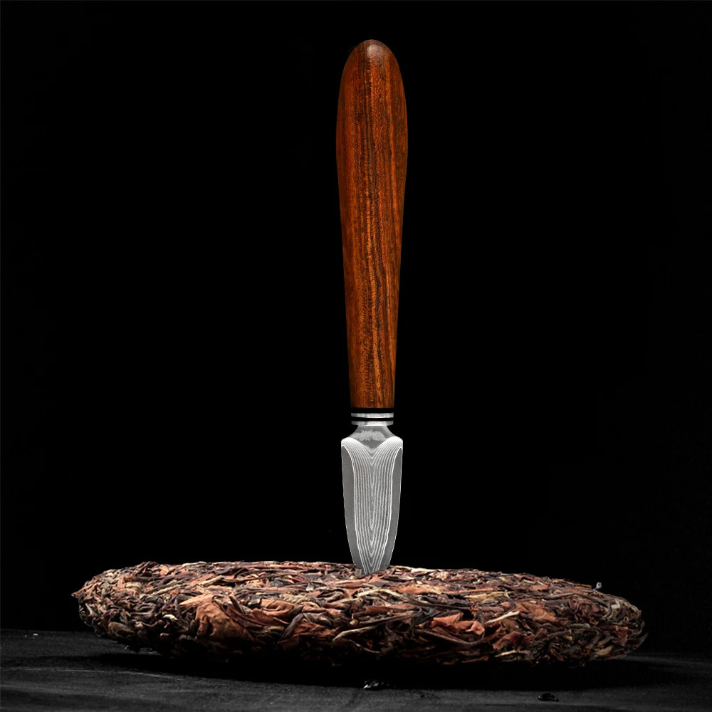Qing Rosewood Pu-erh нож для чайной церемонии 9Cr14 Дамасская стальная игла черный чай пуэр