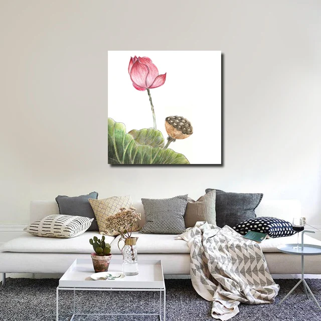 Creative painting impression lotus Print Painting Home Decor Wall Art for Living Room Office Dropship | Дом и сад