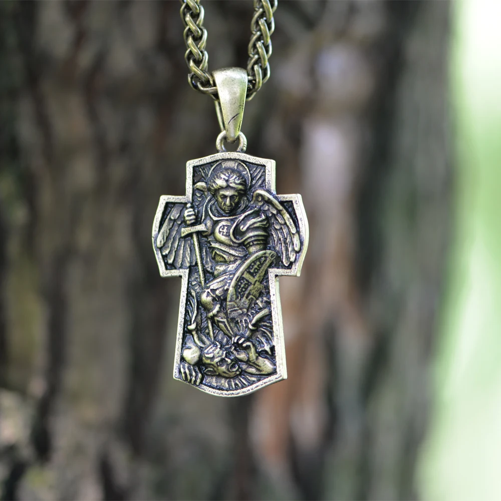 Langhong, 1 шт., Свято-Майкл, Archangel, защита меня, святое Молитвенное ожерелье, религиозное ожерелье, ювелирные изделия-талисманы