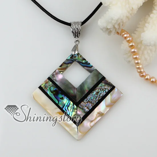 

rhombus patchwork sea water rainbow abalone black yellow seashell oyster sea shell necklaces pendants 2013 ladies fashionjewelry