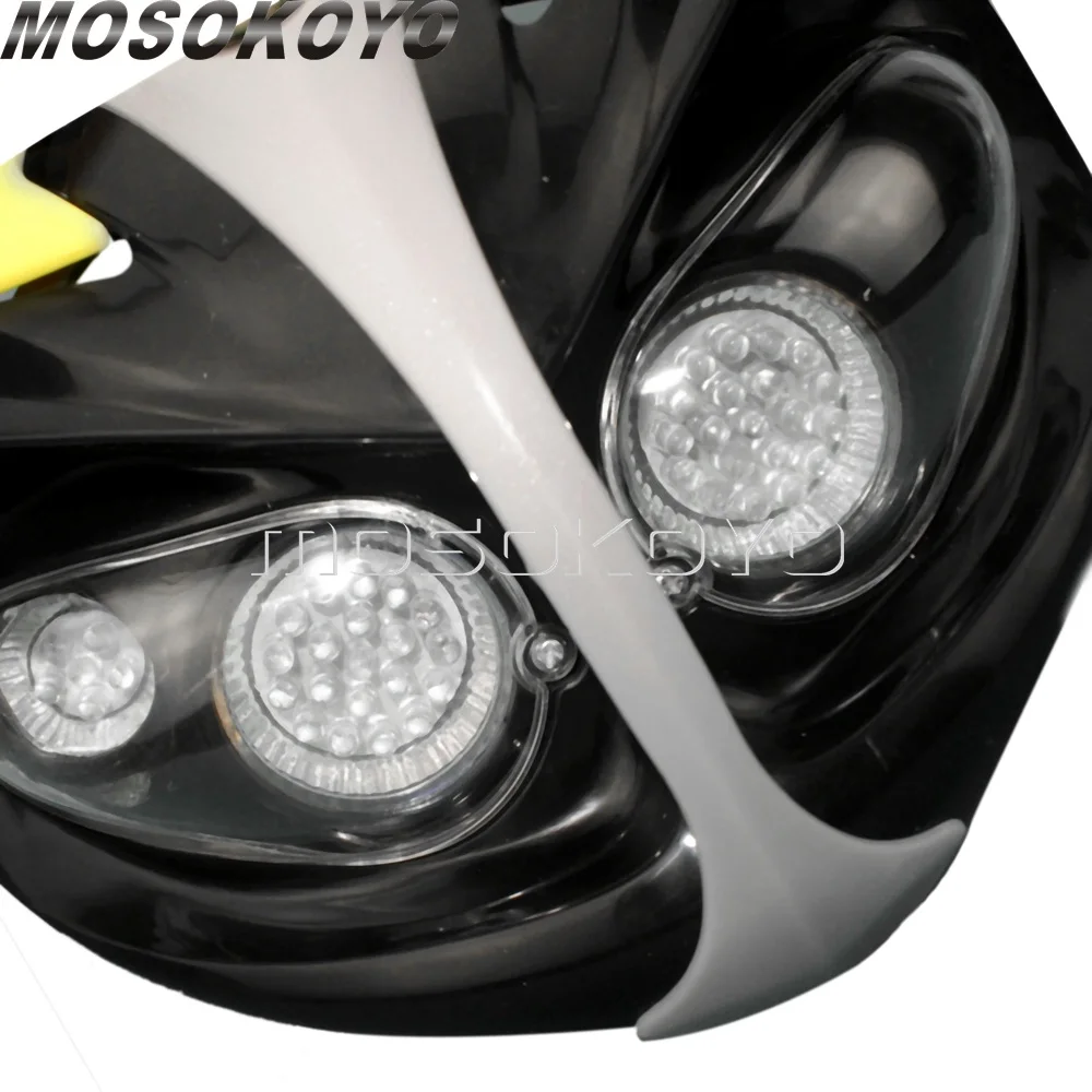 Мотоциклетная фара Dirt Bike Enduro для мотокросса Yamaha Suzuki LTZ RM 650 200 250 125 400 RMZ DR DRZ желтая