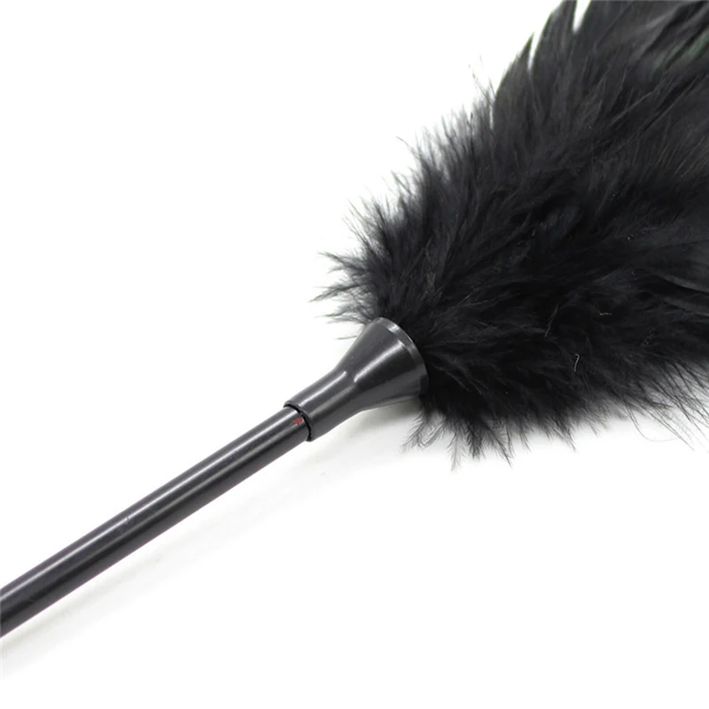 Sex Feather Whips Fetish Spanking Paddle Flirting Whip Romantic Massage Tickler Black Flogger For Adult Games | Красота и здоровье