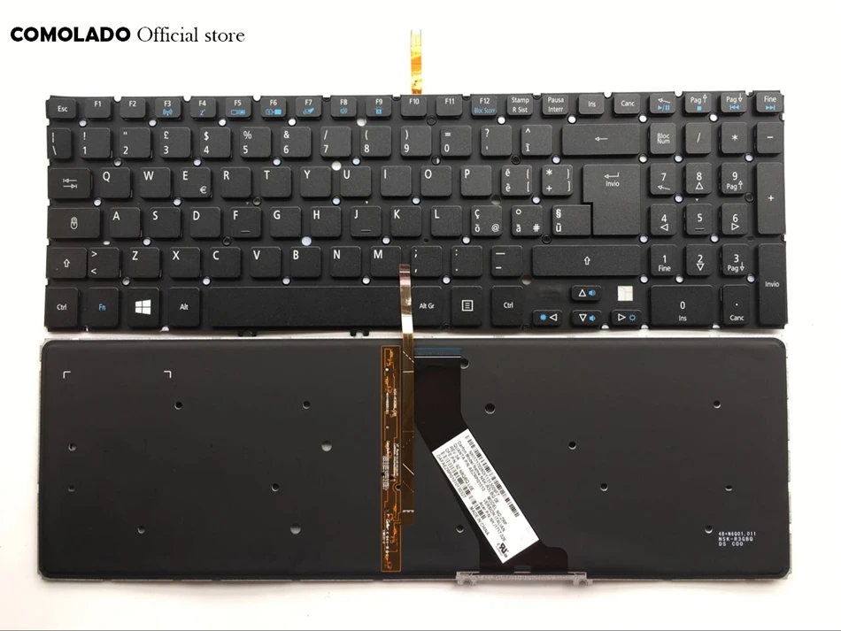 Это Итальянский для acer V5-531 V5-531G V5-551 V5-551G V5-571 V5-571G V5-571P V5-571PG V5-531P подсветкой
