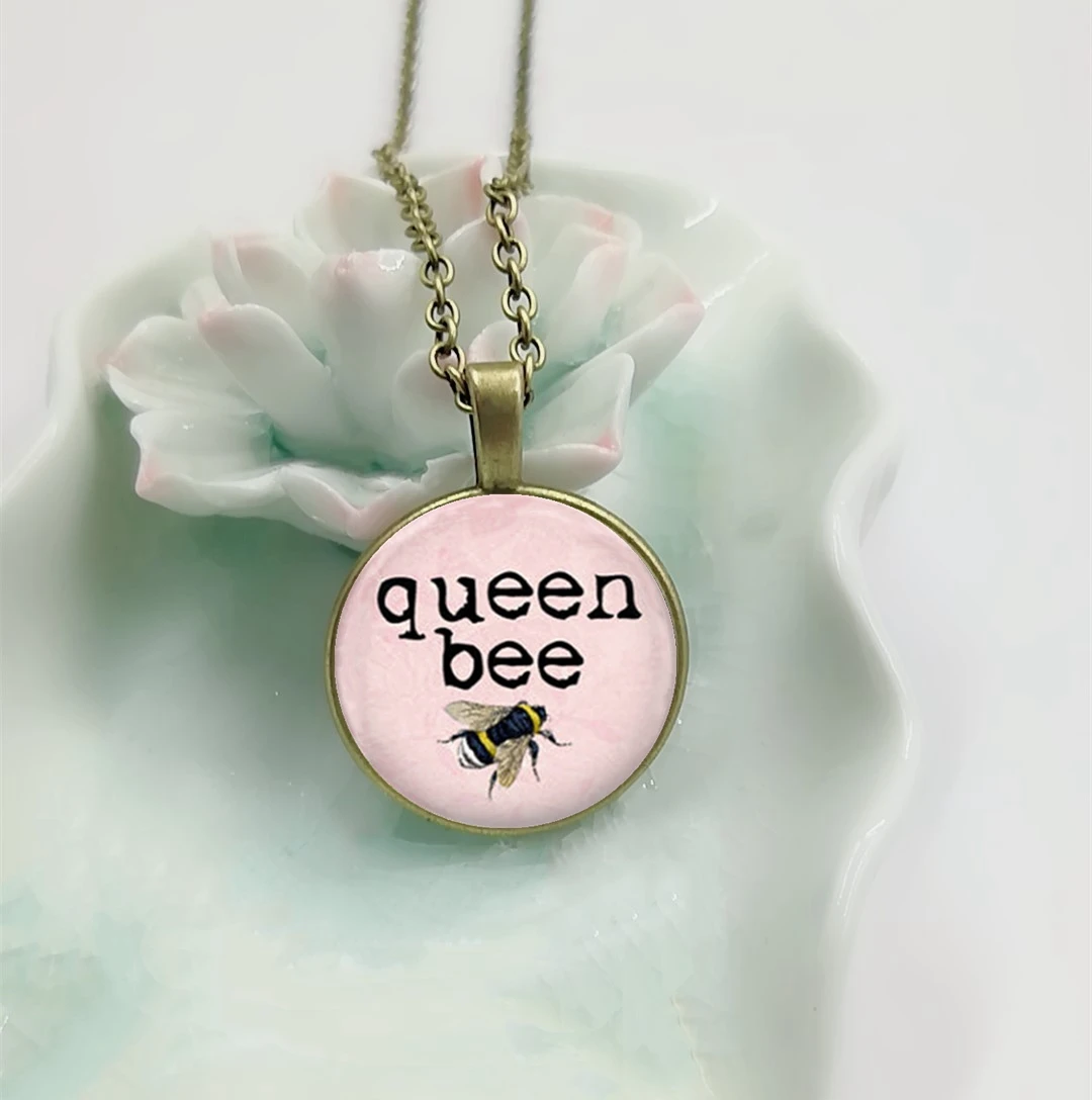Кулон в виде пчелы Queen Bee светильник насекомое бронзовая или Посеребренная черная