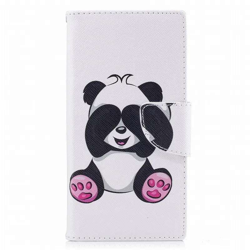 Giant Panda Чехол-книжка для телефона sony Xperia XA3 XA2 Ultra XZ Premium XZ1 Compact XA1 Plus XZ2 L2 Z6 Z3, кожаный чехол-кошелек D07Z - Цвет: Giant Panda