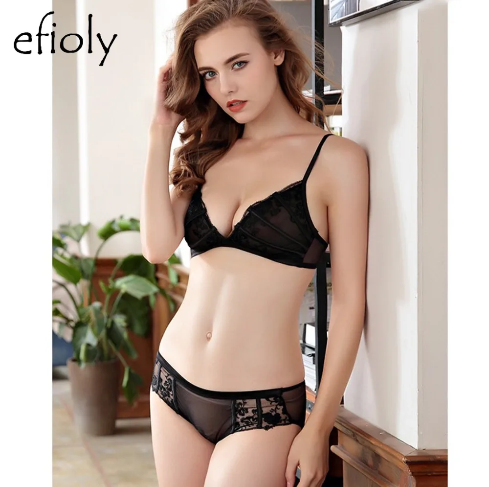 EFIOLY NT19A0033 тонкий кружевной Женский комплект с бюстгальтером без косточек