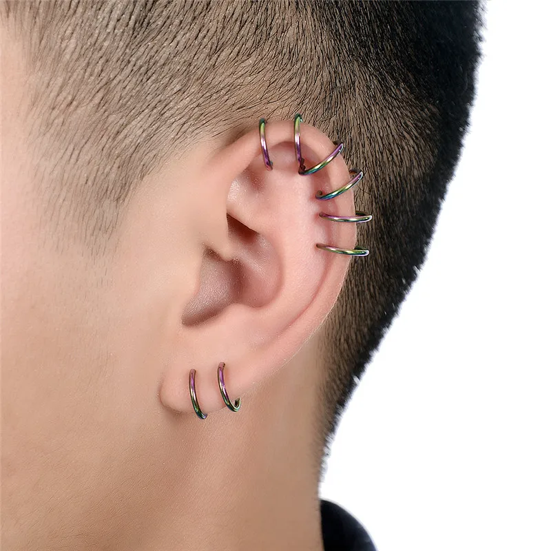 Панк Для женщин U Форма из алюминиевого сплава с двойным рядом камней Кафф