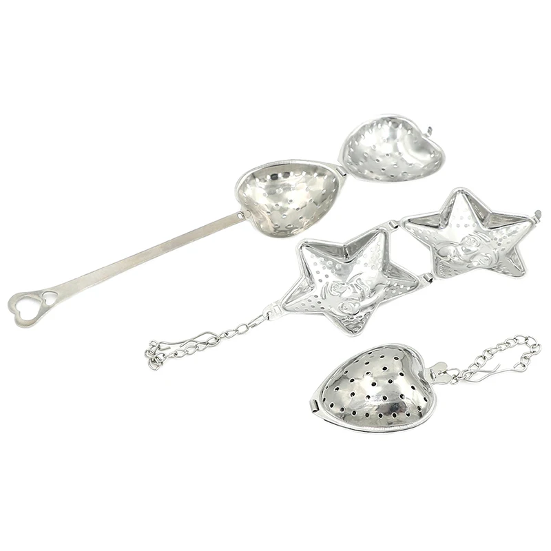 Нержавеющая сталь Прекрасный Сердце в форме звезды Чай Infuser Фильтр для чая