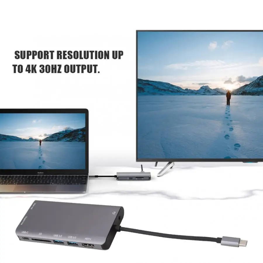 8В1 USB3.0x2 + HDMI/VGA JACK 3 5 Gigabit Lan Type C(Pd) порт док станция 2019|Кабели VGA| |