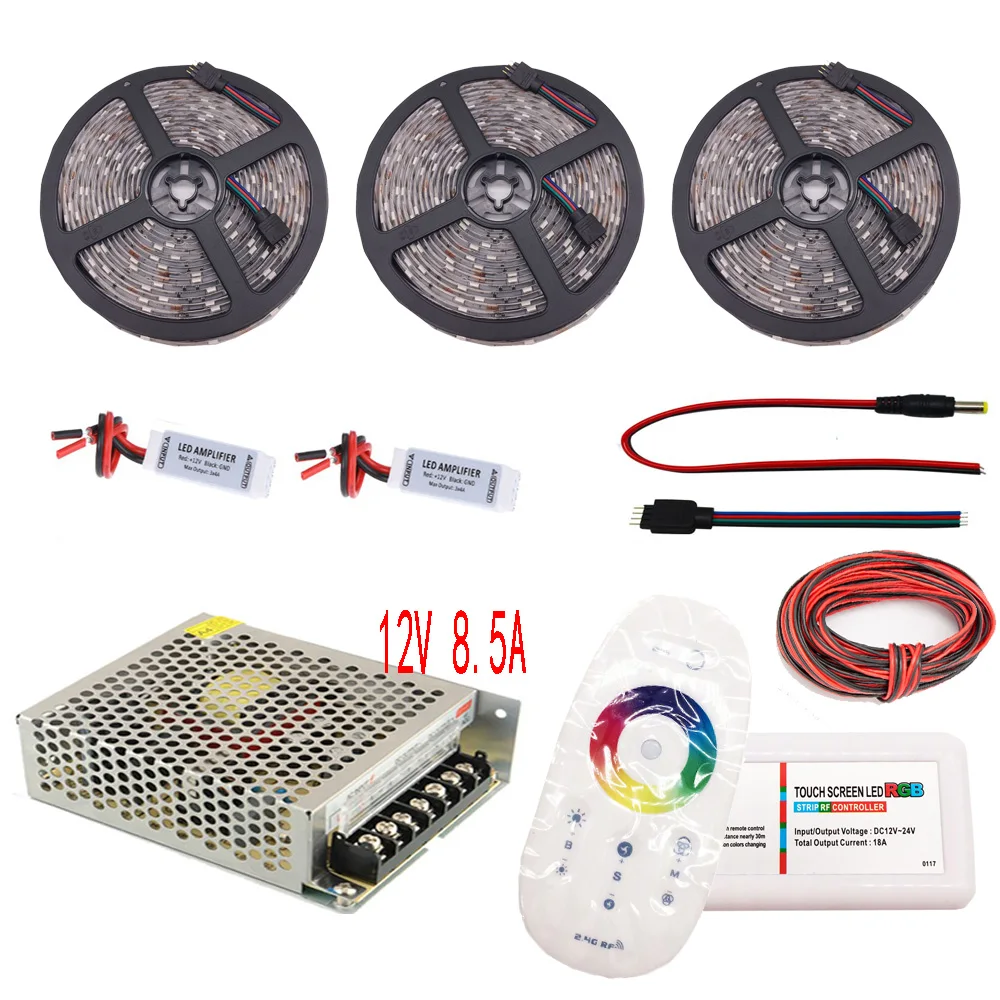 5 M 25 RGB набор светодиодных лент 5050 SMD Led Гибкий свет 30led/m DC12V + 2 4G RF пульт