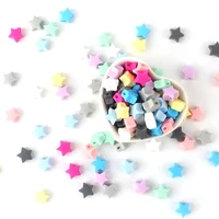 30 pcs silicone star beads food grade baby chewable teething beads for nursing necklace diy jewelry making accessories