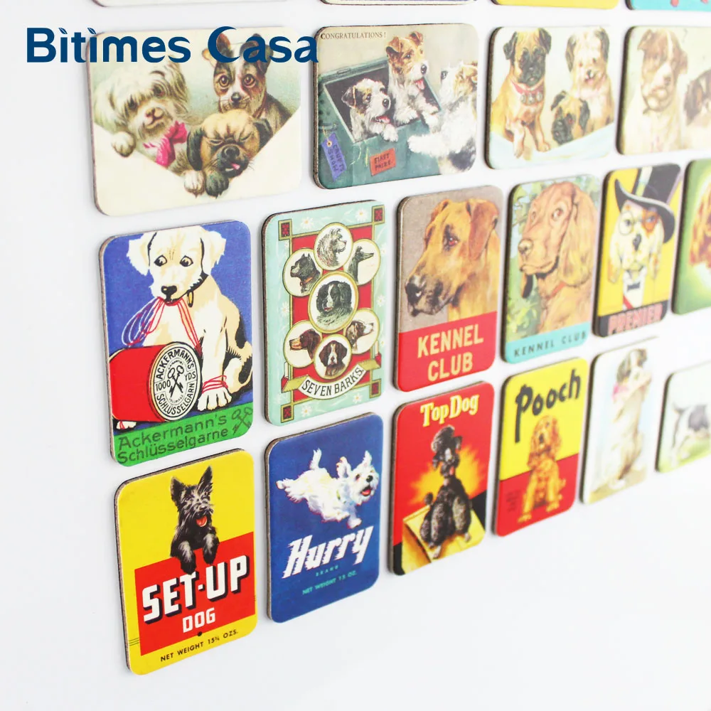 Bitimes 24 шт./компл. мультфильм собака холодильник набор магнитов Животные Собака