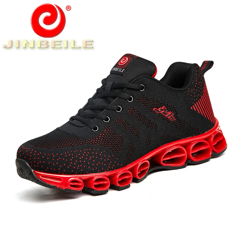 JINBEILE Unique Design Men Running Shoes Mesh Upper Breathable Sport Durable Rubber Outsole Outdoor Sneakers | Спорт и развлечения