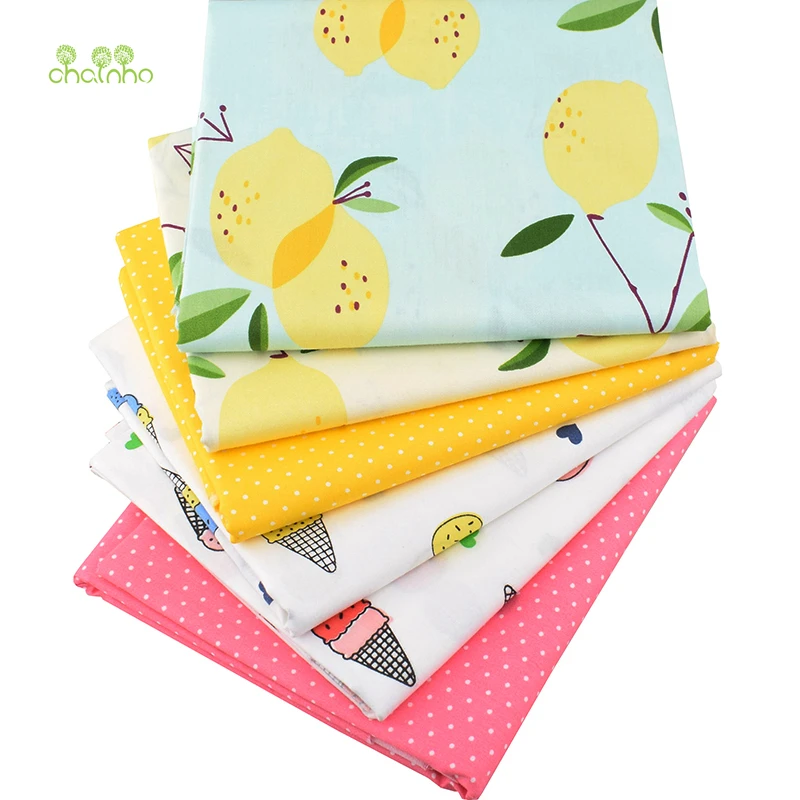 

Chainho,6pcs/Lot,Fruit Series,Twill Cotton Fabric,Patchwork Clothes,DIY Sewing&Quilting Fat Quarters Material For Baby&Children