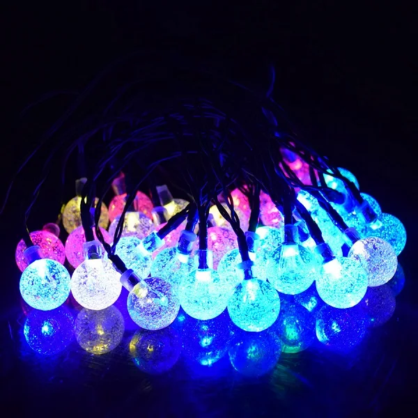 Праздничное освещение, солнечная гирлянда, 5 метров, сказочные огни, 20LED, Рождественская, Свадебная вечеринка, уличное украшение - Испускаемый цвет: Colorful