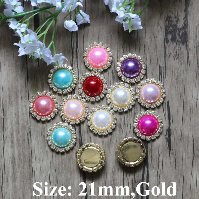 Бесплатная доставка Золотая основа 21 мм 60 шт./лот 20 цветов плоские пуговицы со