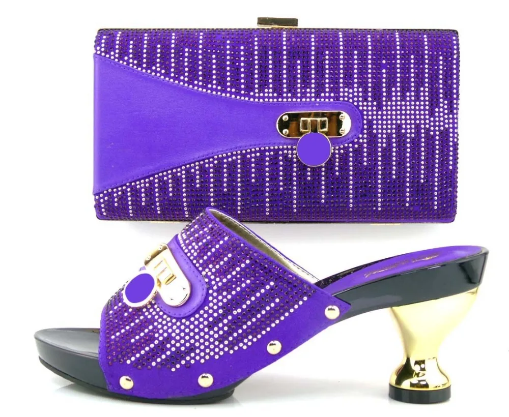 2016 Женская Мода Итальянский Соответствия Обуви И Сумки Набор С Стразами Высокое