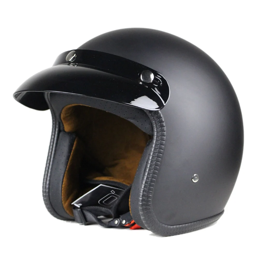 Мотоциклетный шлем в стиле ретро винтажный из синтетической кожи Casco Moto Cruiser Chopper