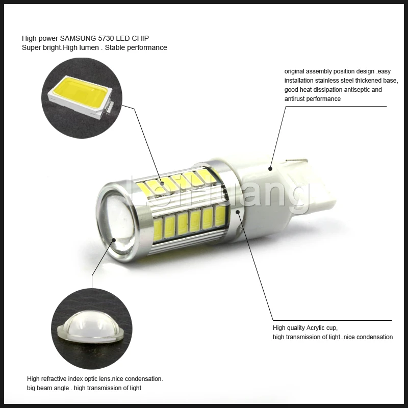 1 шт. T20 WY21W 7440 33 SMD 5630 светодиодный Автомобильный задний фонарь стоп-светильник