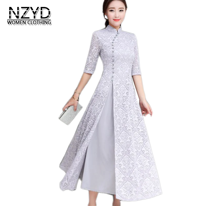 Осень 2019 женское платье новый стиль модное винтажное S 3XL элегантное Cheongsam тонкое