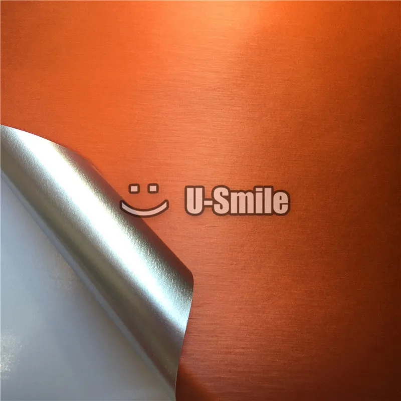 Высококачественная матовая оранжевая металлическая виниловая пленка без