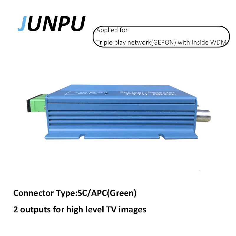 Junpu 2 порта Волокно Оптический FTTH GEPON WDM мини узел indoor оптического приемника для