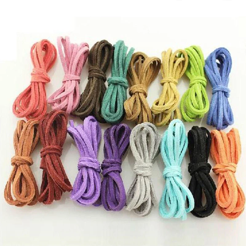 10 шт. замшевый плоский кожаный шнур браслет искусственная кожа ожерелье веревка