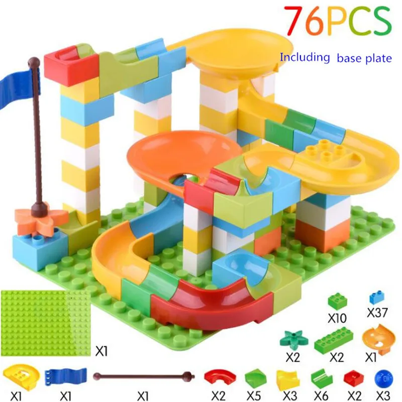 55/76 шт. Мраморные Гонки Беговые джунгли Приключения трек строительные блоки
