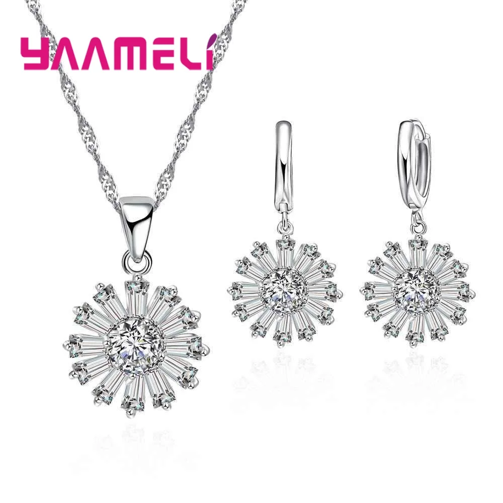 Женский модный комплект из колье и серёг|sterling silver set|silver setdrop earrings set |
