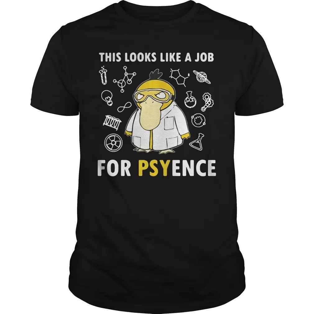Psyduck This выглядит как Job For Psyence черная Хлопковая мужская футболка с рисунком