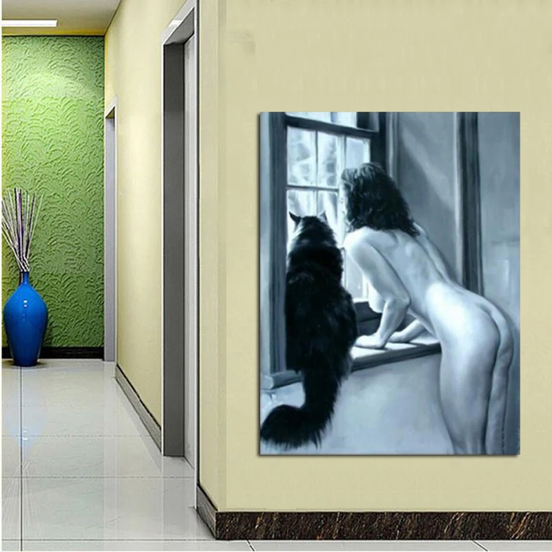 Чистая ручная роспись Современная картина маслом на холсте голая молодая