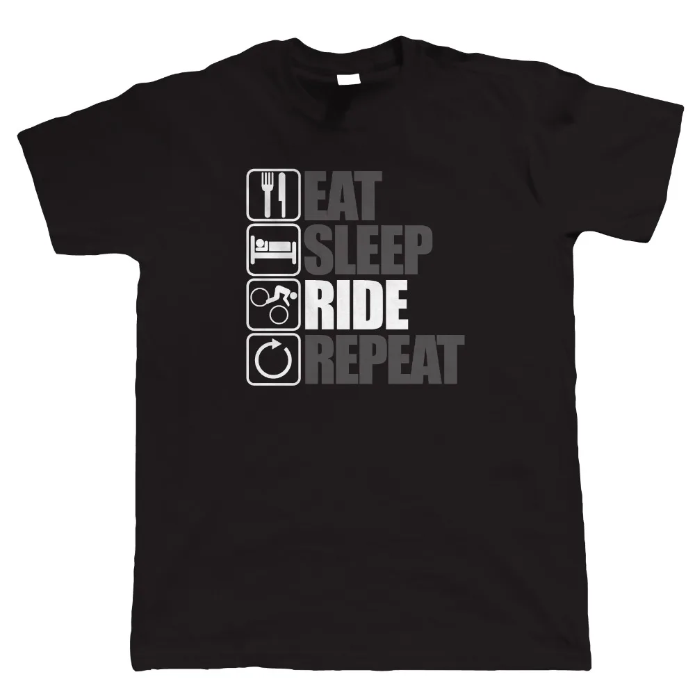

Eat Sleep Ride Repeat Mountain Biker T Shirt - Singletrack Downhill Mtb men Clothing Tees Casual T Shirts