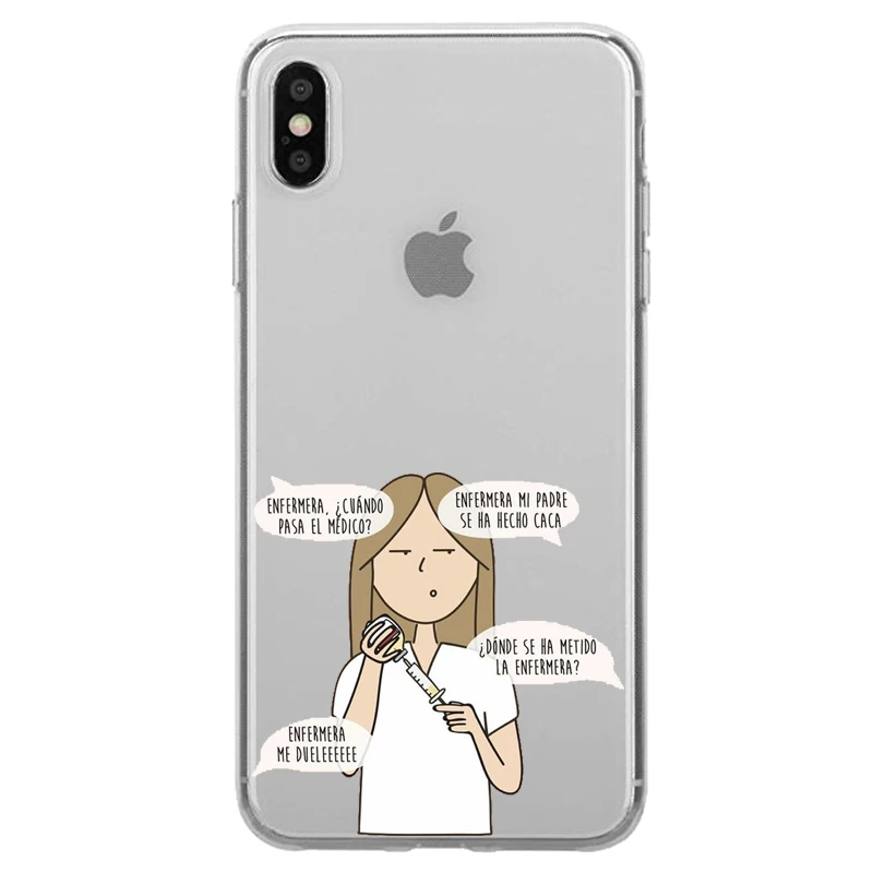 Мягкий силиконовый чехол из ТПУ с изображением испанской милой медсестры