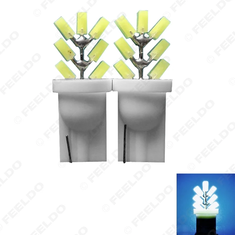 FEELDO 50 шт. белый автомобиль T10 194 W5W COB 7SMD авто светодиодные огни дерево формы