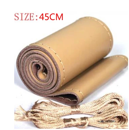 45CM BEIGE BACANO большой чехол на руль для RV грузовик Микро волокно кожа автомобиля 45 см оплетка руля прочный - Название цвета: 45CM BEIGE