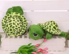 Плюшевая игрушка-черепаха с большими глазами лежащая животик кукла подарок на