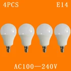 4 шт.лот 5 Вт, 7 Вт, 9 Вт, E14 светодиодные лампы AC110 В130 в220 В, 240 в, домашняя лампа постоянного тока, внутренняя лампа холодного белоготеплого белого света