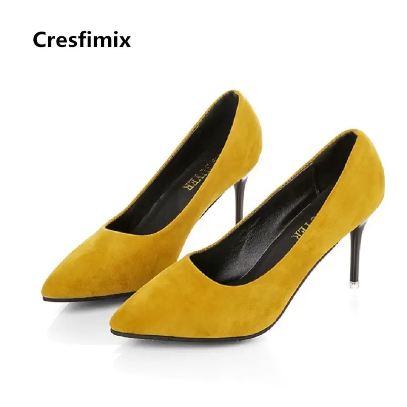 Cresfimix/женские модные классические черные туфли-лодочки на высоком каблуке